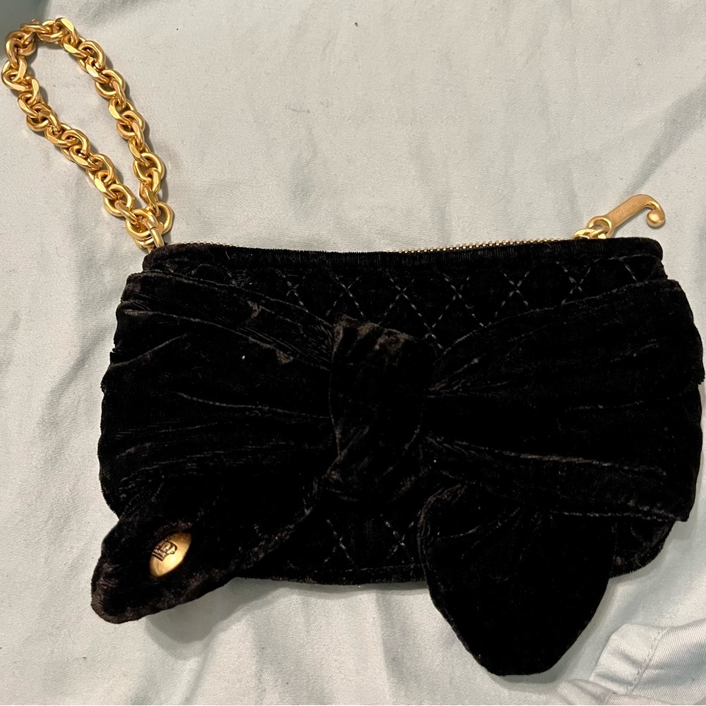 Juicy Couture black velvet wristlet
